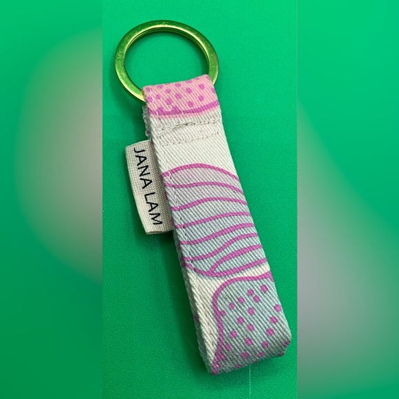 A Cool Rare Jana Lam Handmade Hawaii Aloha Print Keychain Keyring Key Fob - Picture 2 of 2